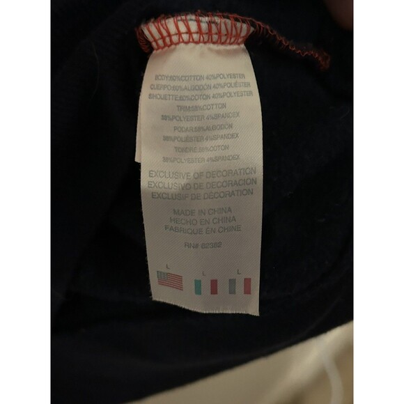 Kids Champion Sweater Shirt Size Large Navy Blue With White - Picture 2 of 6